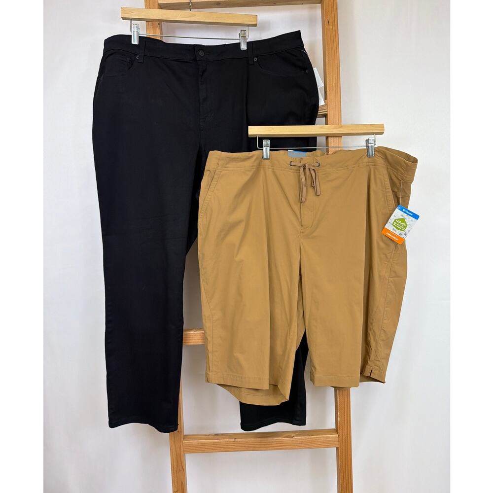NWT Lot 2 West Point Black Pants and Columbia Tan Shorts Set Size 24